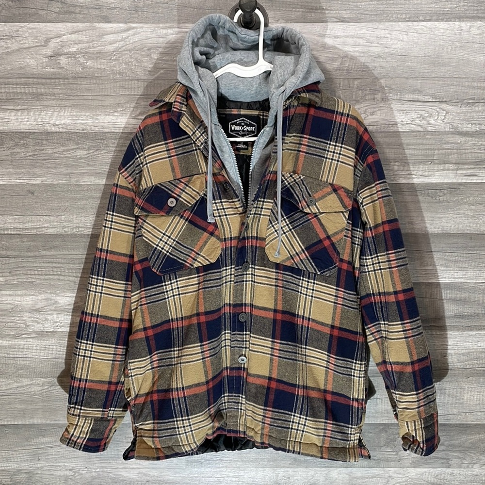 Work N’ Sport Flannel Inner Lined Hooded Jacket